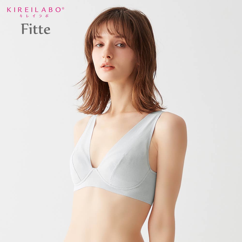 【Fitte（肌側綿100%）】ノンワイヤーブラジャー